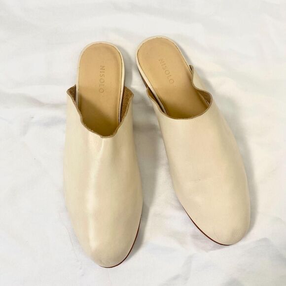 Nisolo Preppy Minimalist Leather Slip On Loafers Model Lima Color Bone US 7.5 - Picture 3 of 7